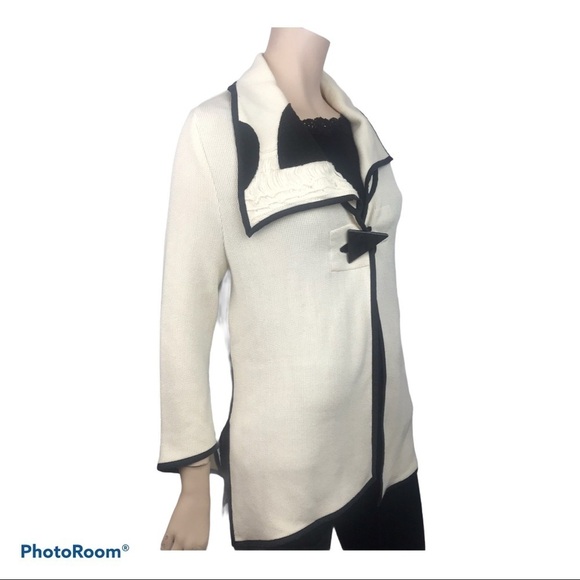 Krisztina Nagy Milano Ivory Asymmetrical Cardigan - Picture 3 of 12